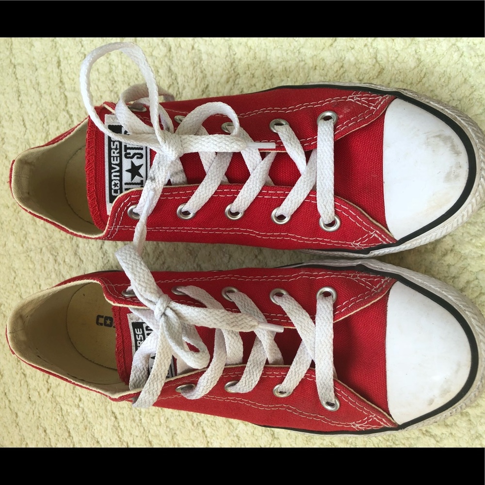 Red Converse boys size 3 sneakers!!